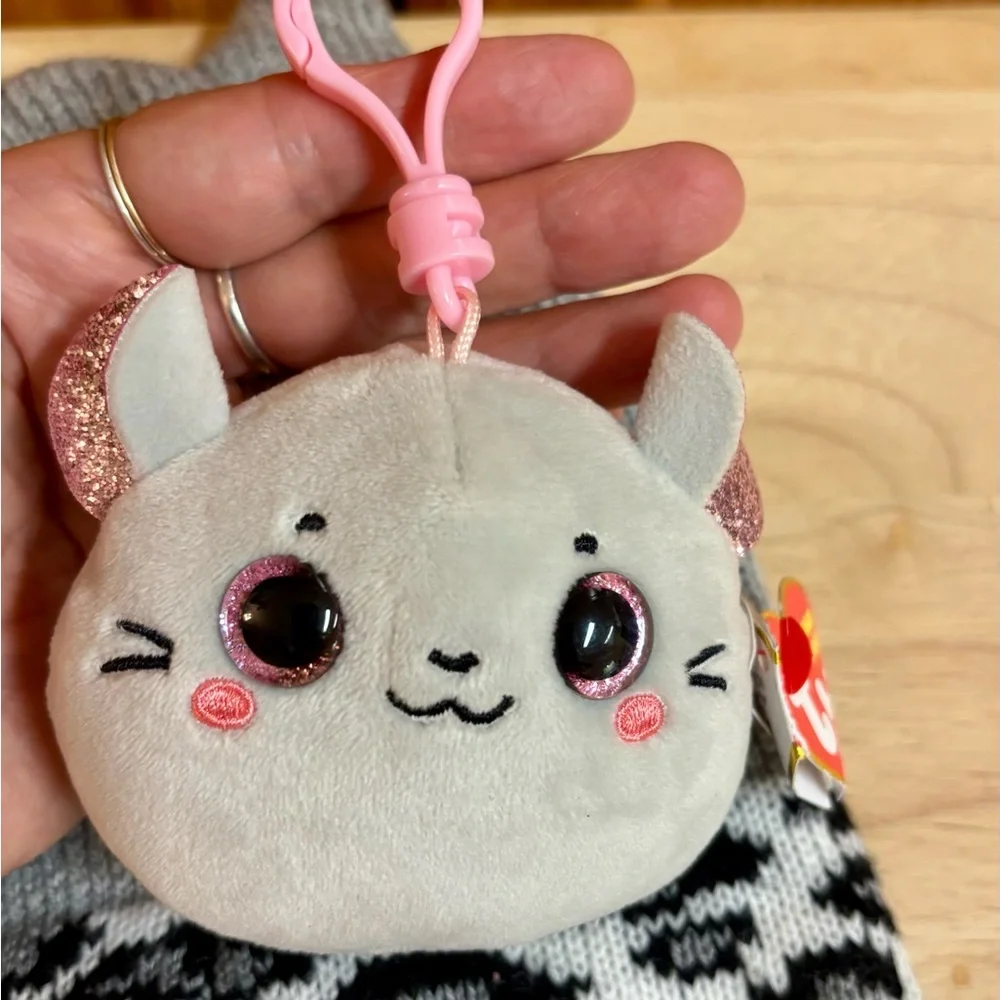 Adorable Cat face Fleece Knit animal print baby toddlers cap hat & stuffed toy